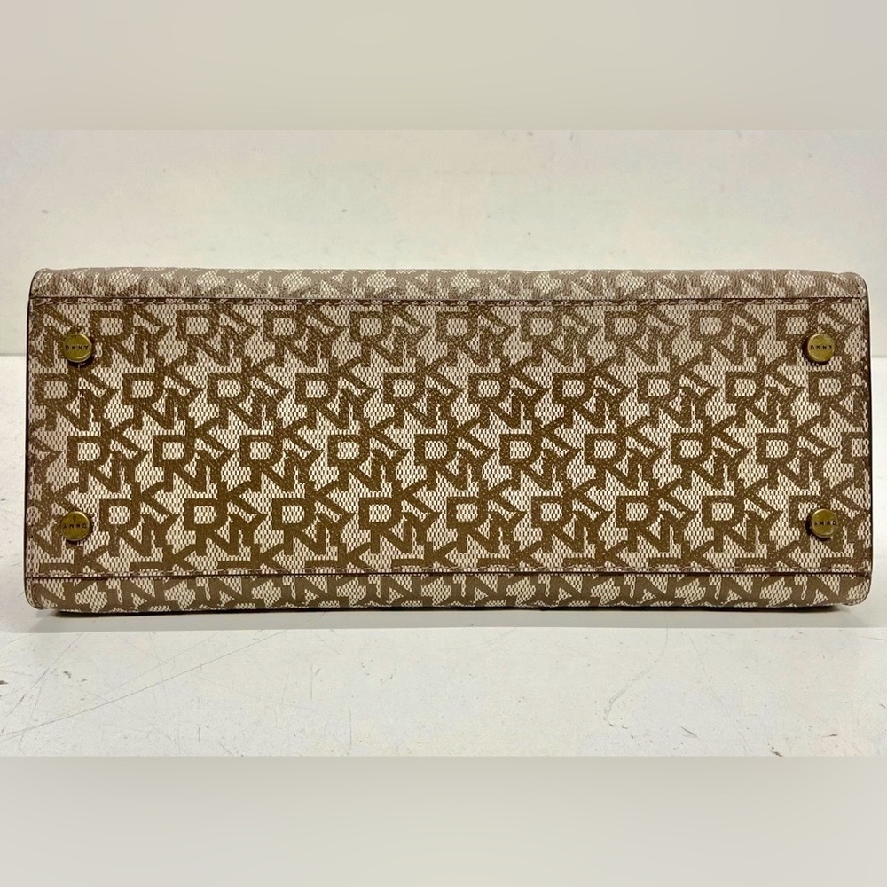 For LIVE show. DKNY Bryant Monogram Canvas Top Handle Purse with chain strap. - Picture 5 of 6